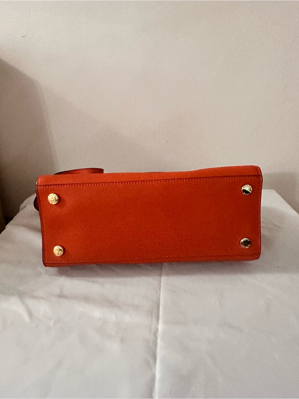 Michael Kors Bright Orange Saffiano Leather Satchel - Picture 4 of 7